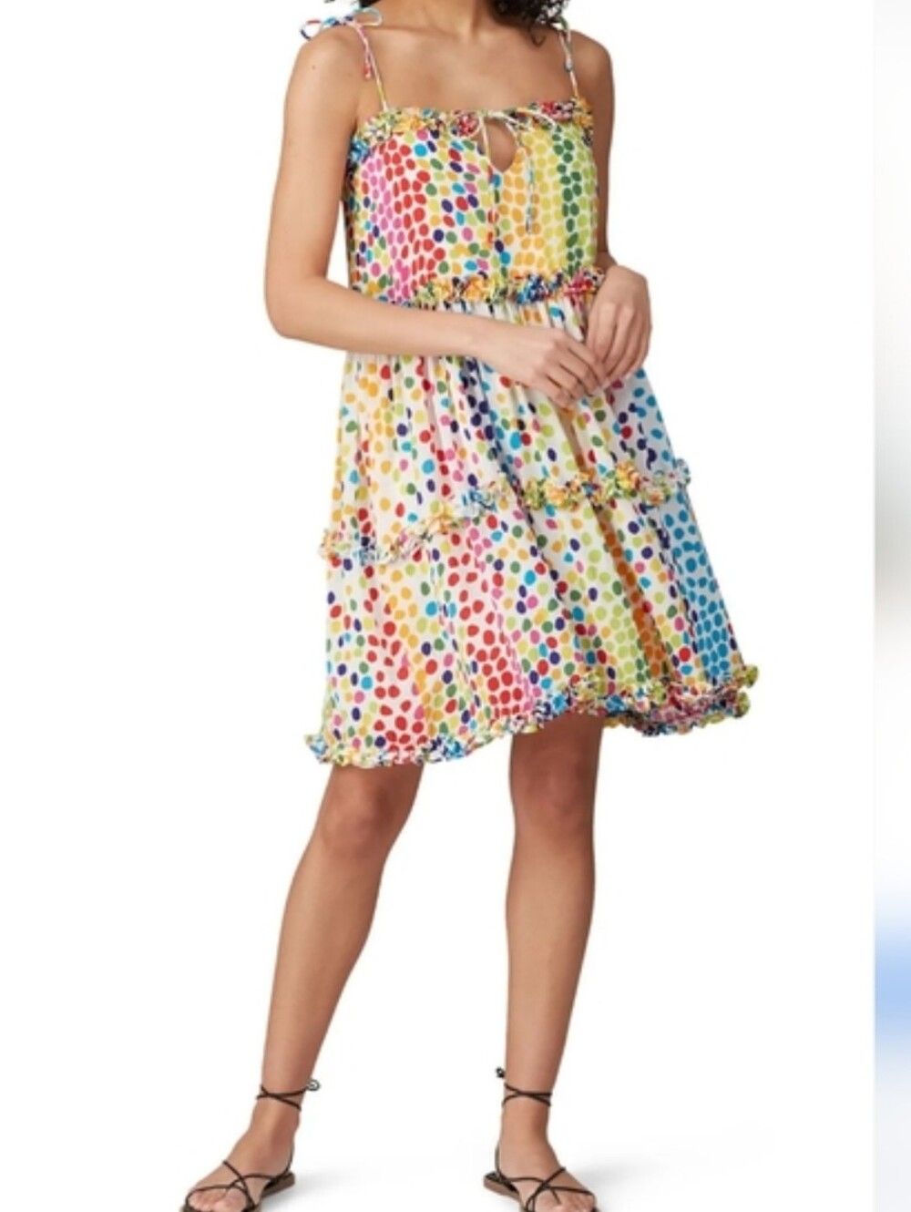 🌈 Bright Polka Dot Silk Mini Dress